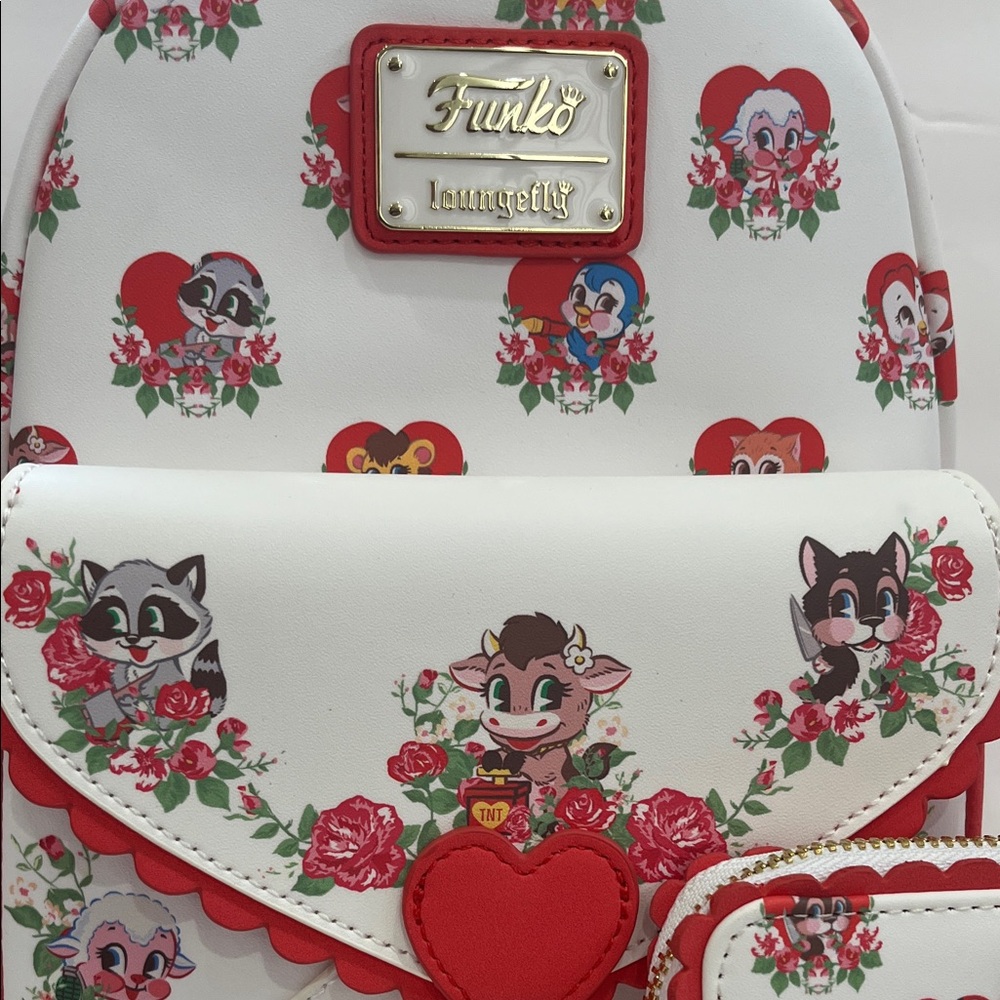 Loungefly Funko Villainous Valentines Heart Character Print Backpack & Wallet - Picture 3 of 10